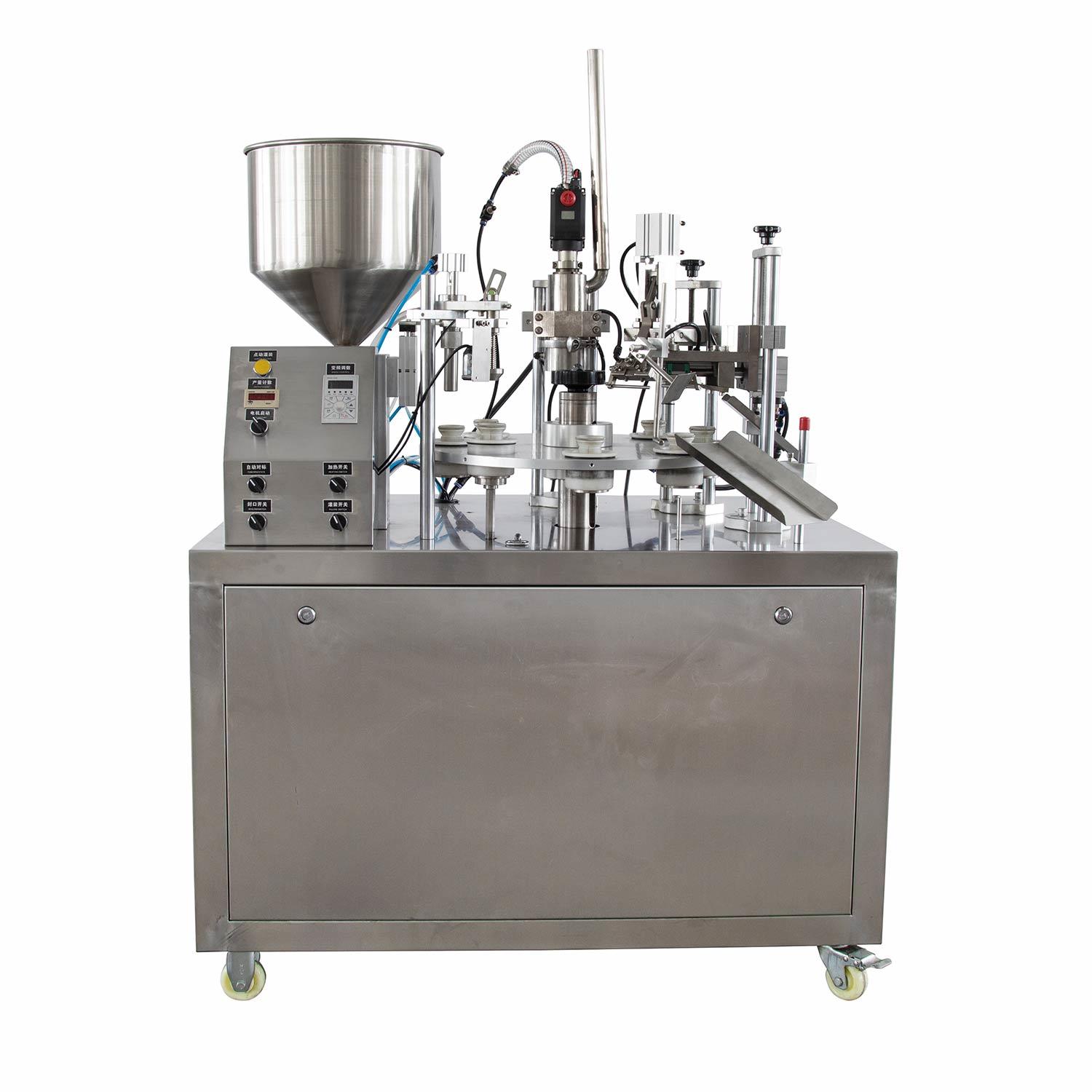 Macchina riempitrice e sigillatrice semiautomatica per tubi in alluminio VK-TFS-006A